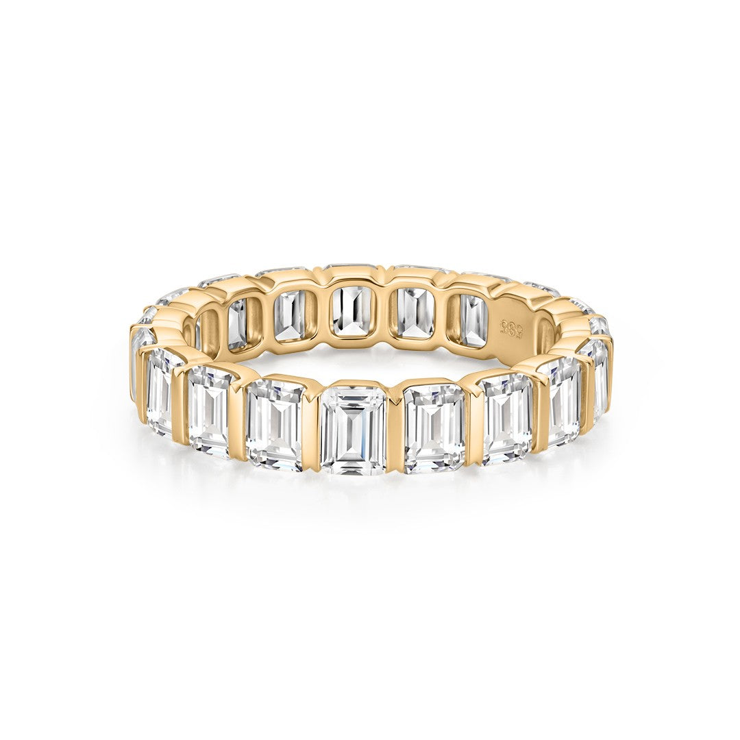 Full Eternity Emerald-Cut Diamond Ring
