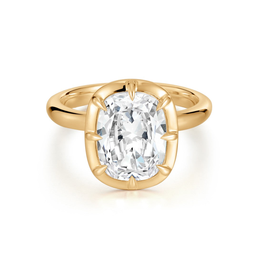 Lab-Grown Cushion-Cut Diamond Georgian-Style Engagement Ring