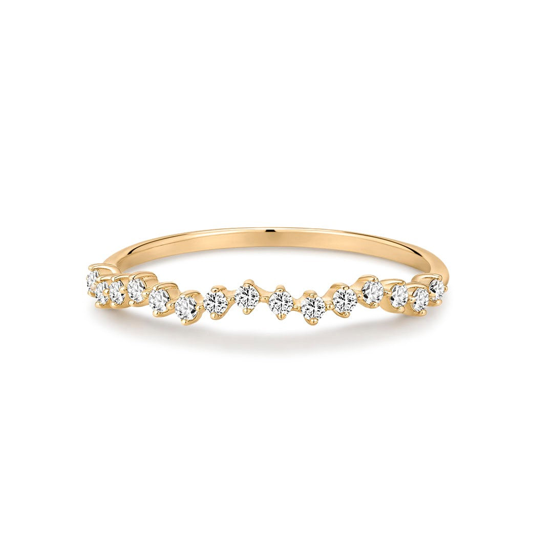 Round Lab-Grown Diamond Wave Delicate Stacking Ring