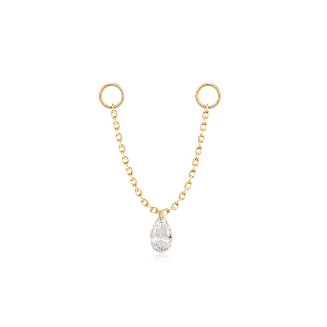 Pear-Shaped Drilled Diamond Connector Charm