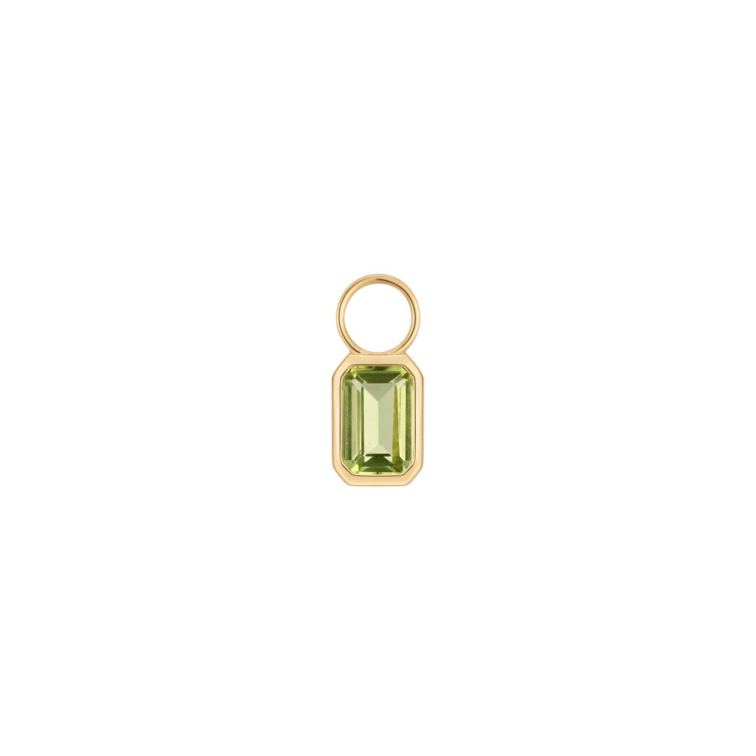 Emerald-Cut Green Gem Charm