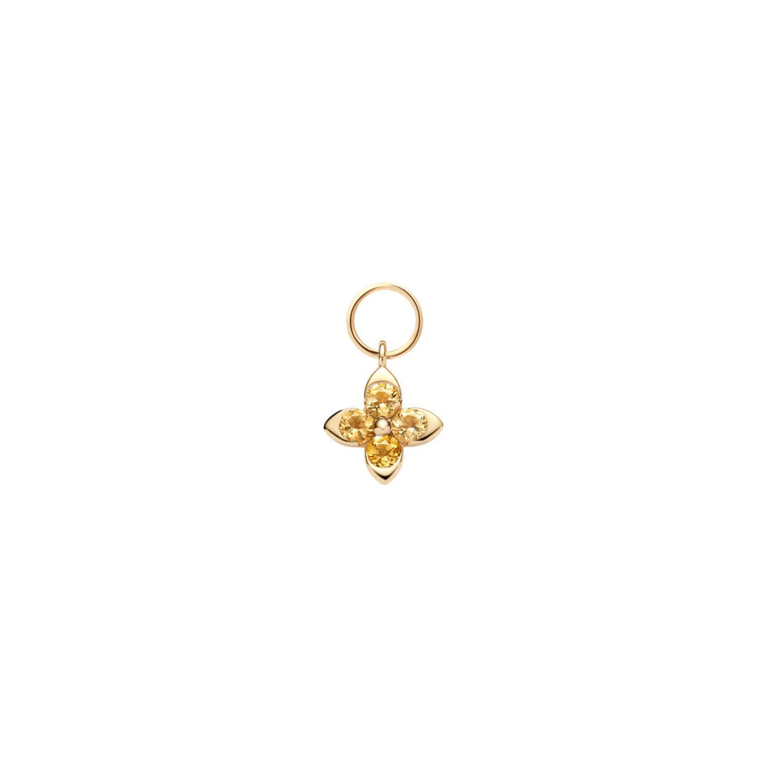Natural Citrine Flower Charms for Huggies