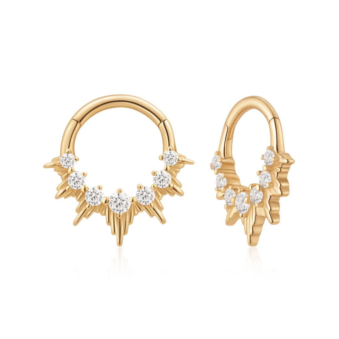 Radiating Spike Lab Diamond Clicker Earrings