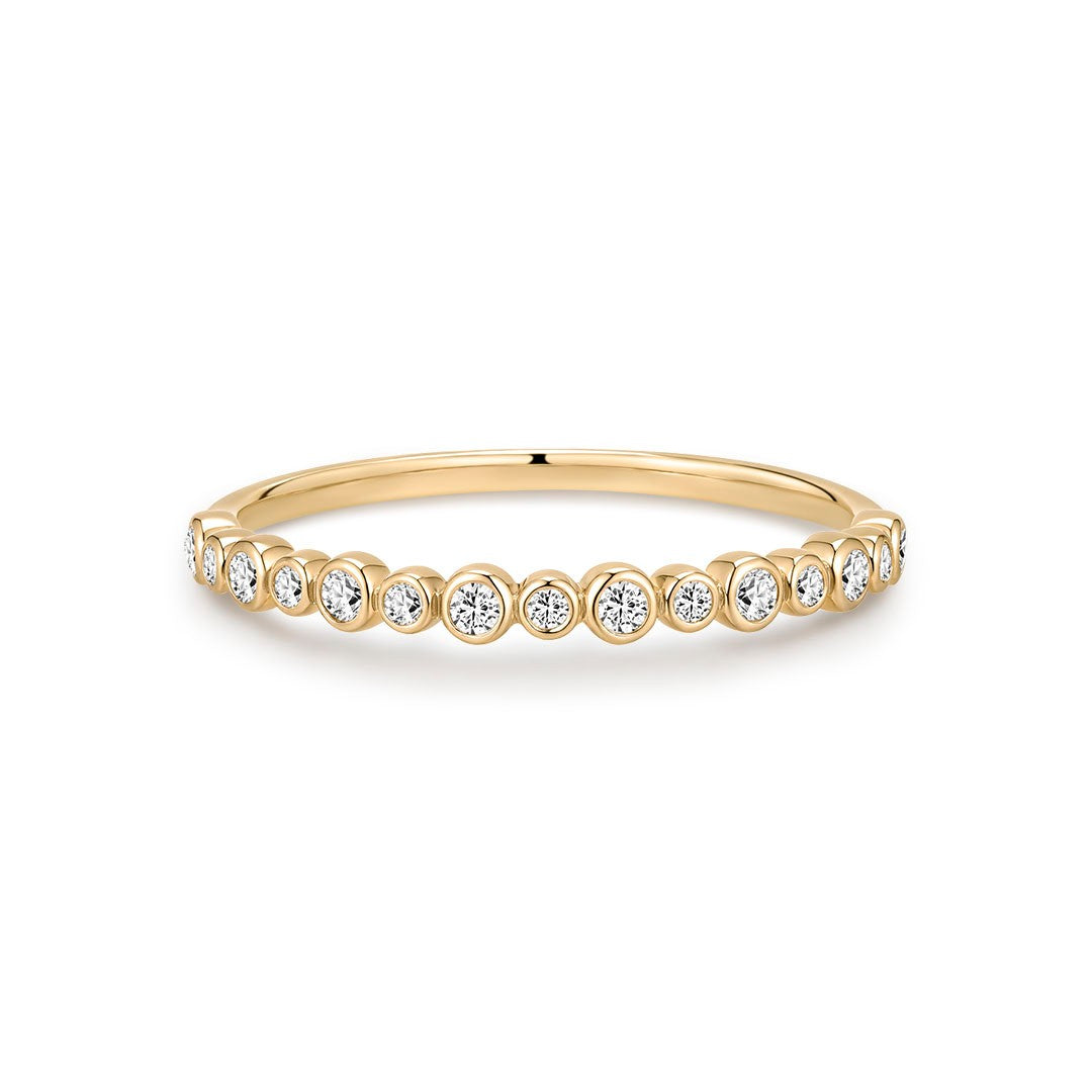 Round Lab-Grown Diamond Bezel Delicate Stacking Ring