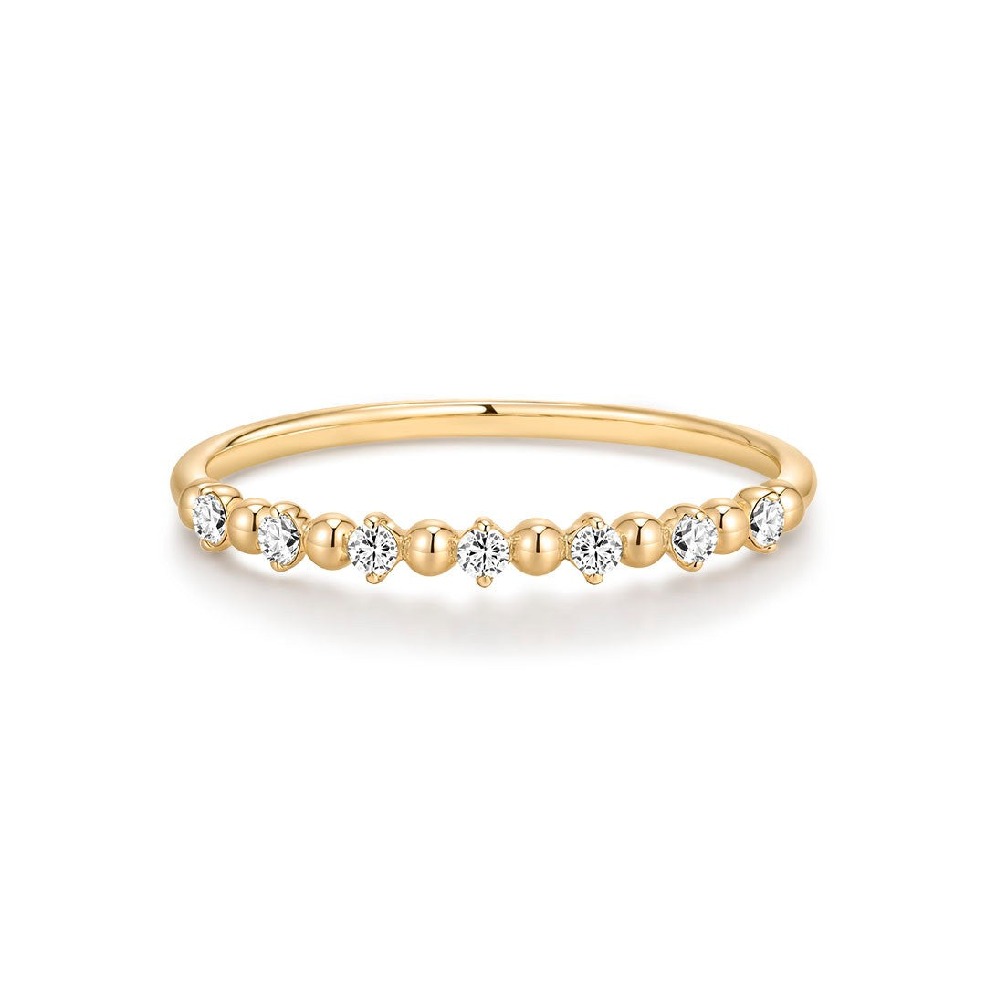 Essentials Beaded Lab-Grown Sparkle Ring
