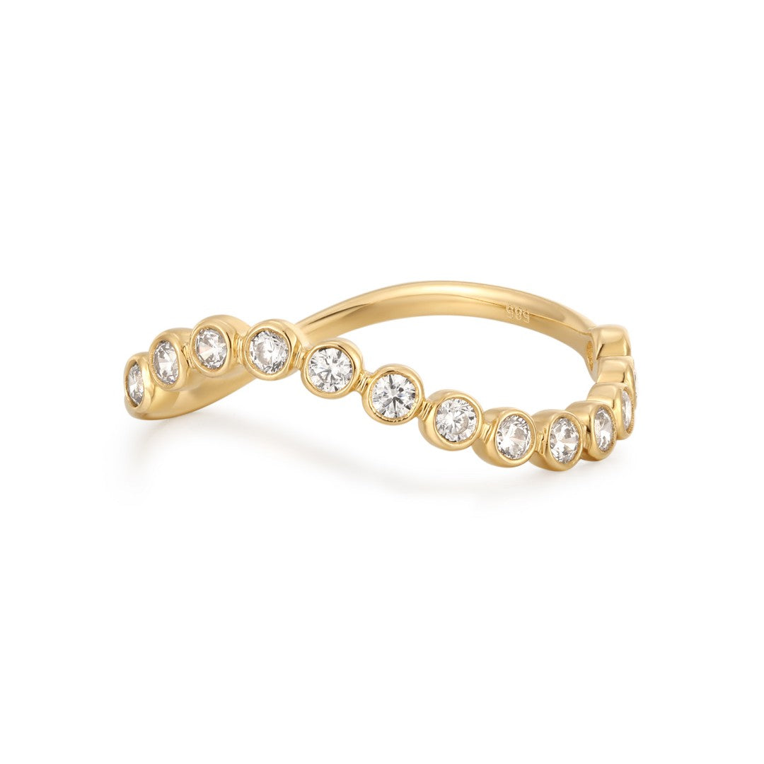Round Lab-Grown Diamond Open Bezel Stacking Ring