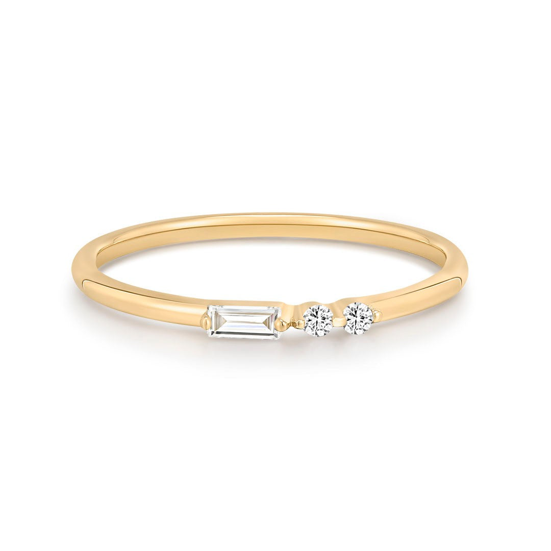 Baguette & Round Lab-Grown Diamond Stacking Ring