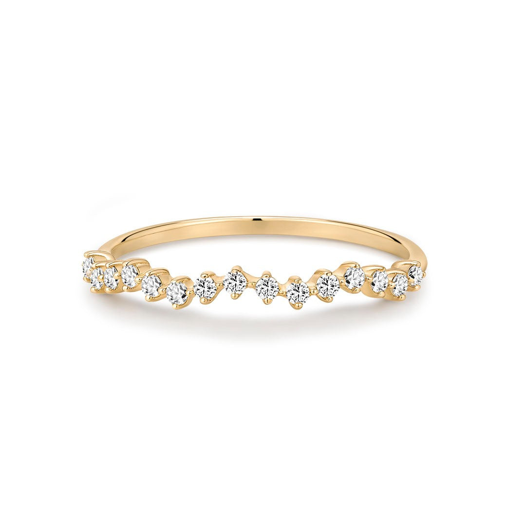 Round Lab-Grown Diamond Wave Delicate Stacking Ring