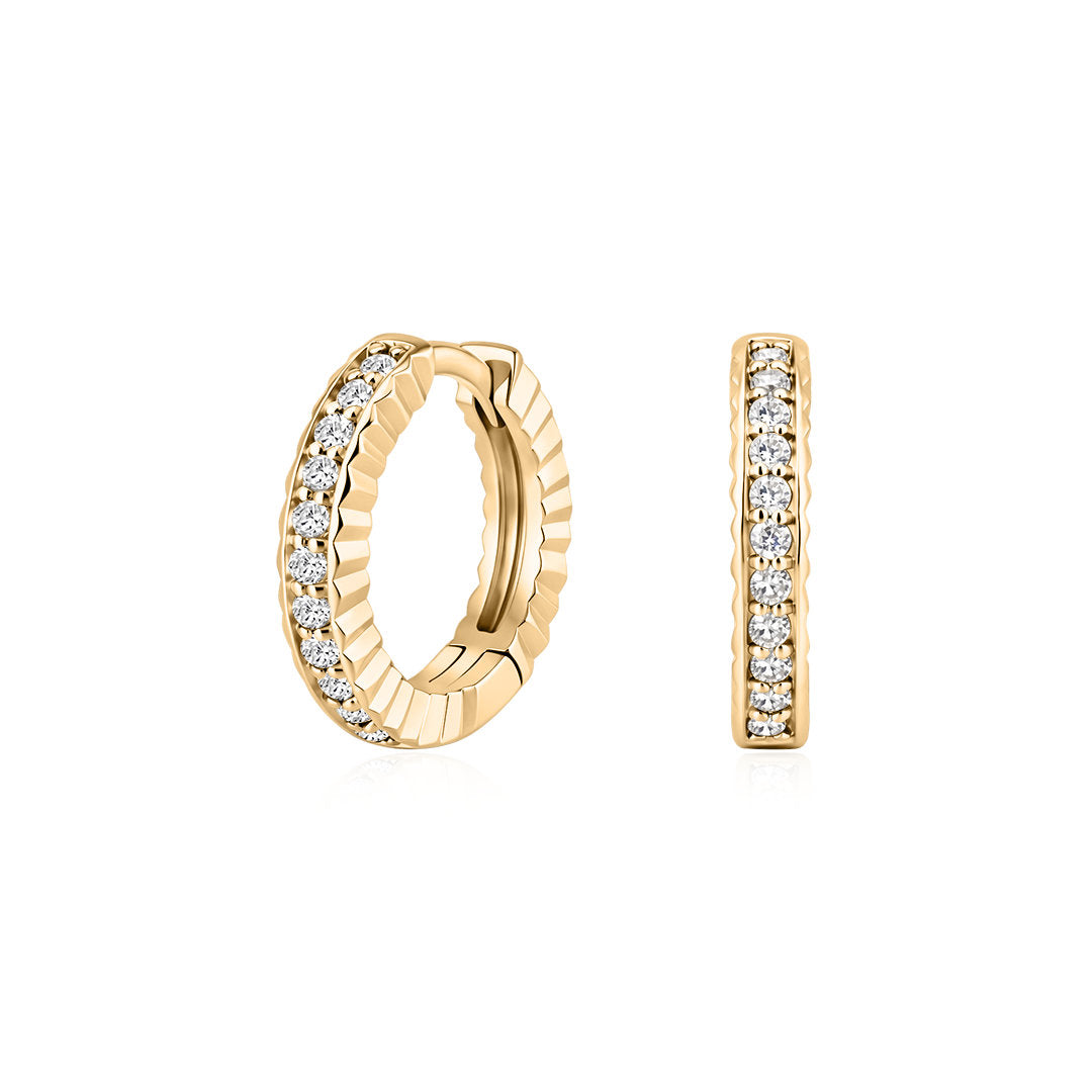 Classic Pavé Lab-Grown Diamond Huggie Earrings