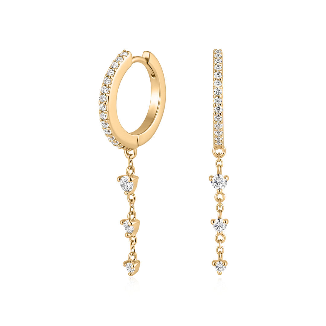Lab-Grown Diamond Cascade Huggie Earrings