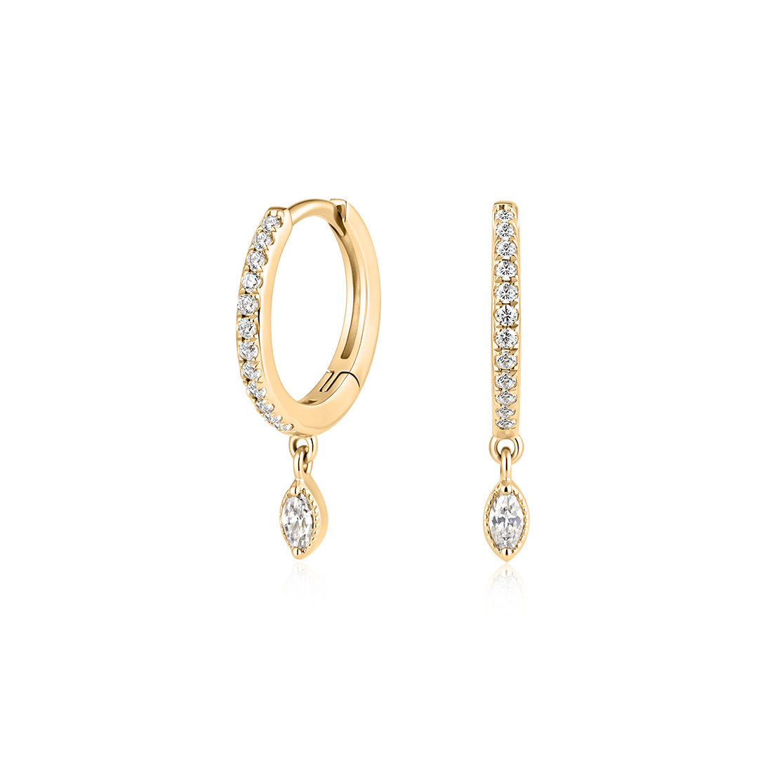 Pavé Marquise Lab-Grown Diamond Drop Huggie