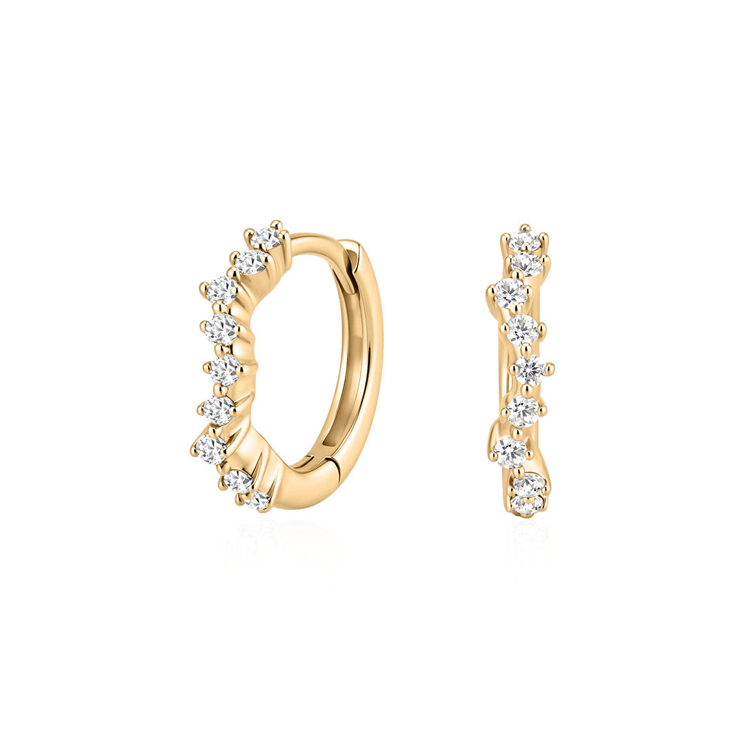 Round Lab-Grown Diamond Prong-Set Huggie Hoop Earrings