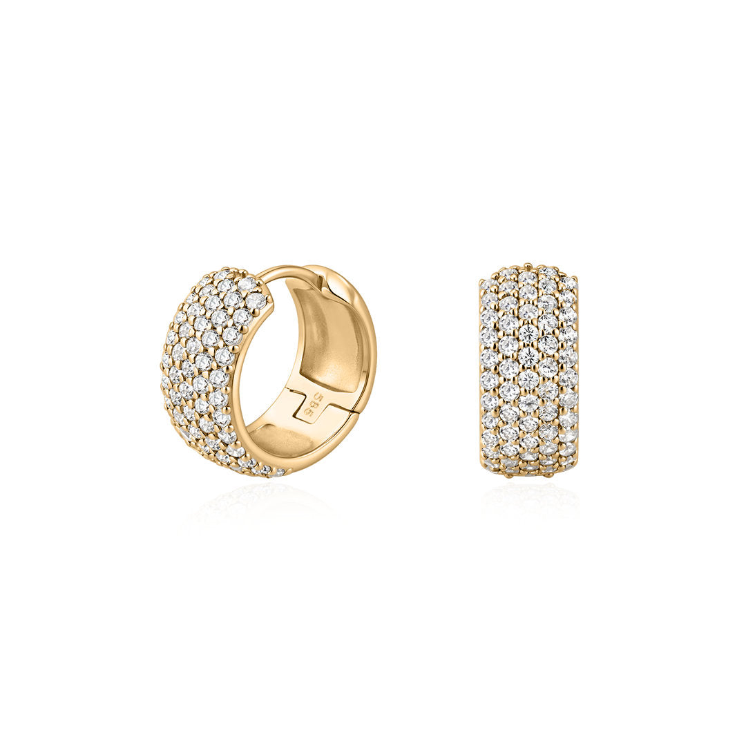 Triple-Row Pavé Lab-Grown Diamond Huggie