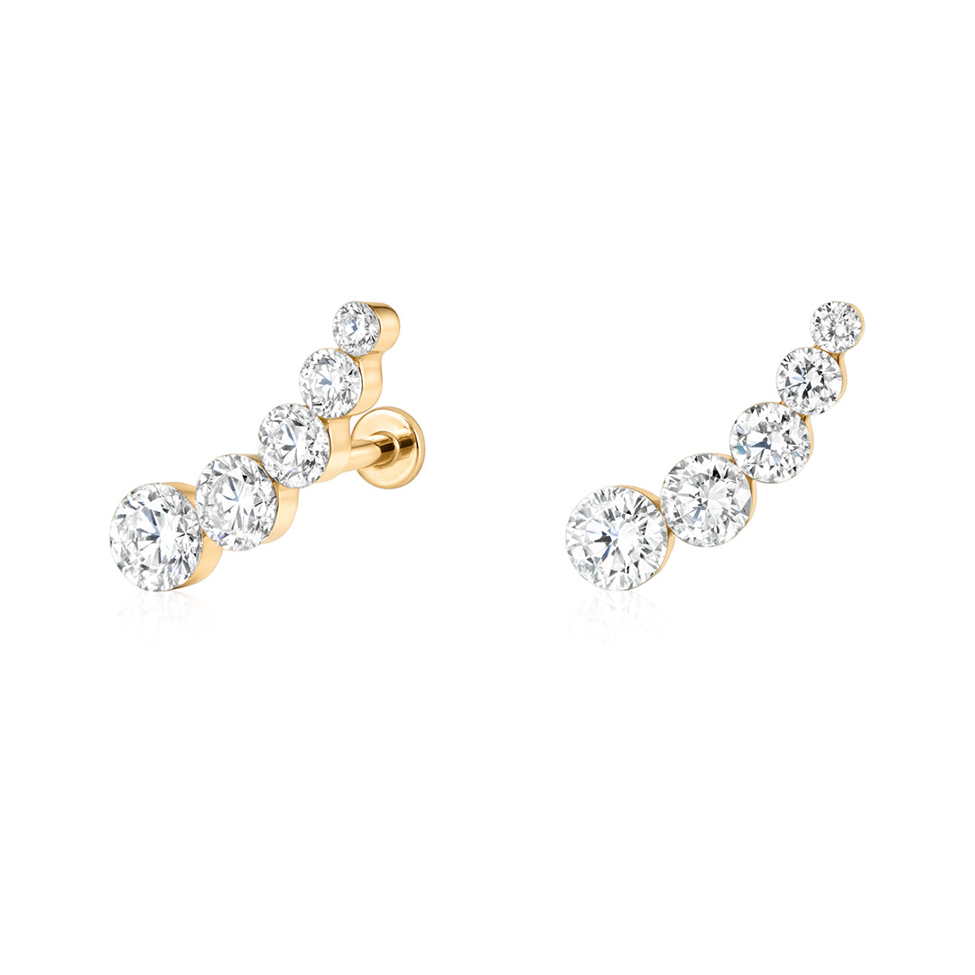 Graduated Curve Lab-Grown Diamond Climbers