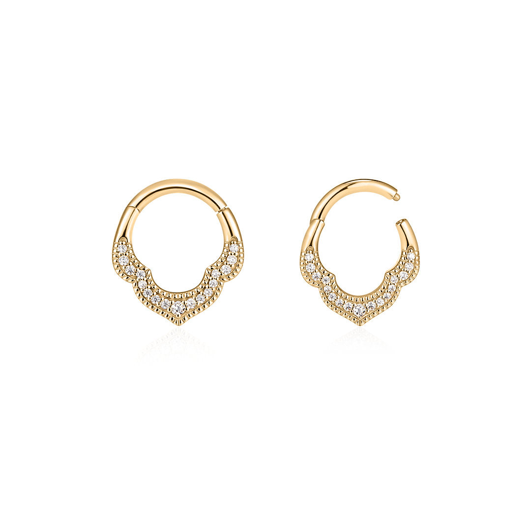 Scalloped Pavé Lab-Grown Diamond Clicker