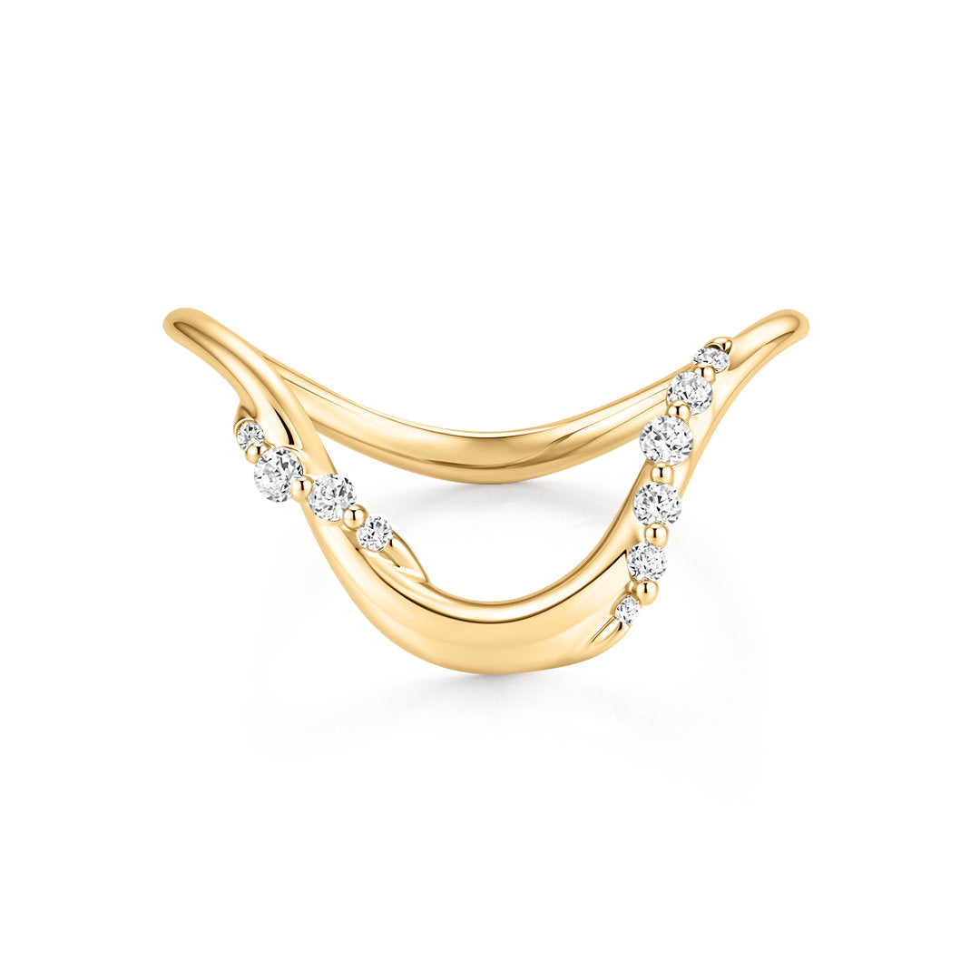 Chevron Lab-Grown Diamond Contour Ring