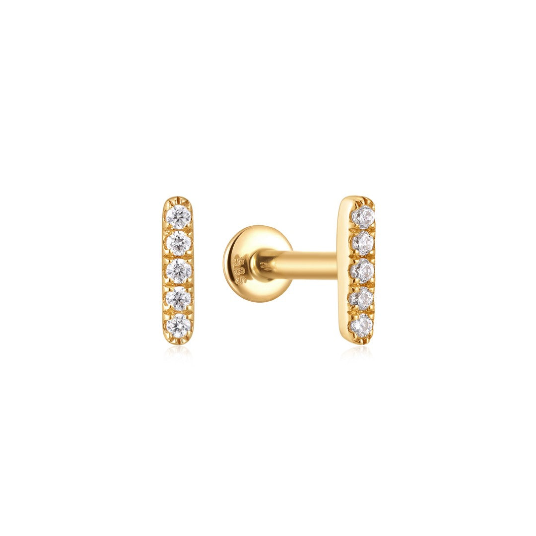 Round Lab-Grown Diamond Bar Stud Earring