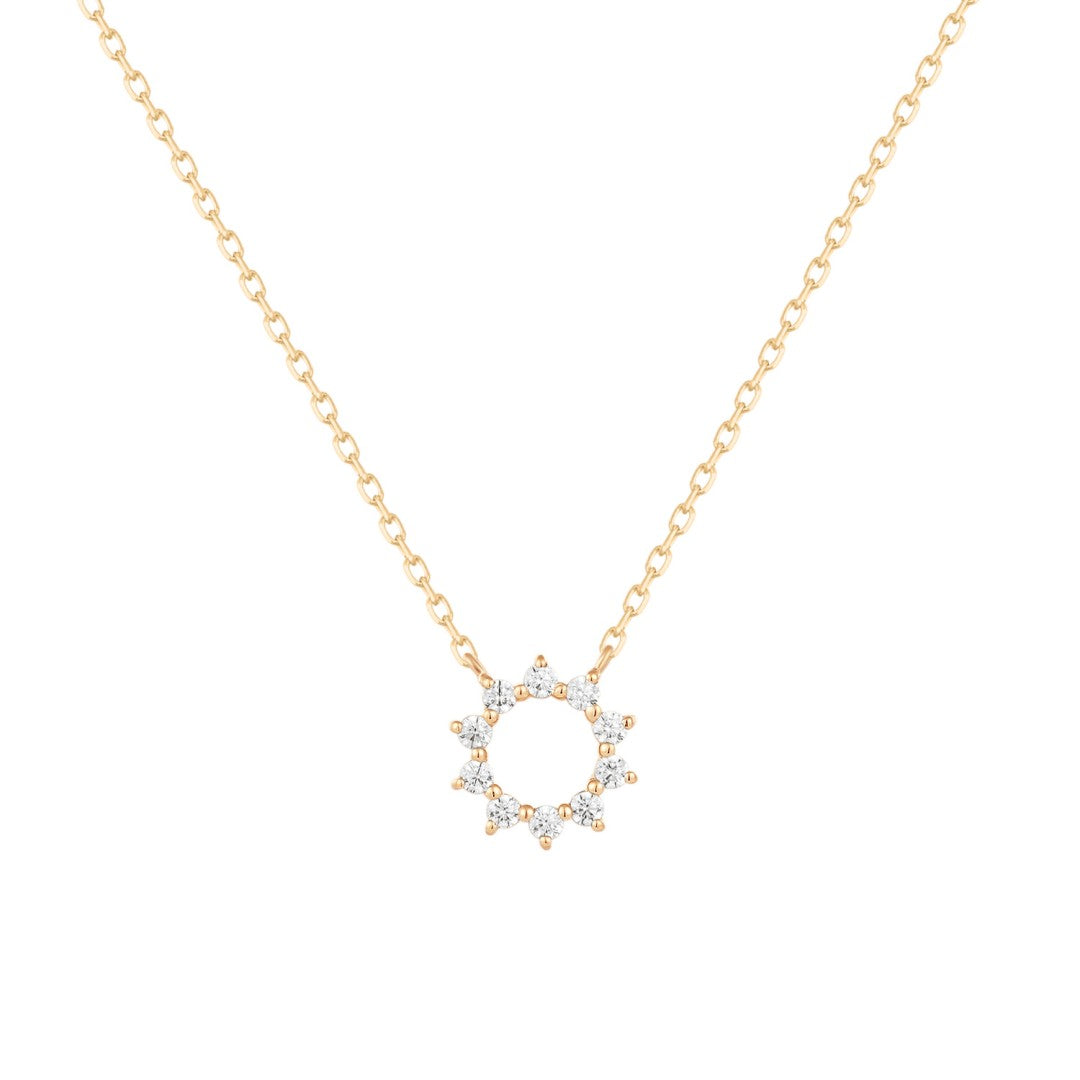 Round Lab-Grown Diamond Sunburst Necklace