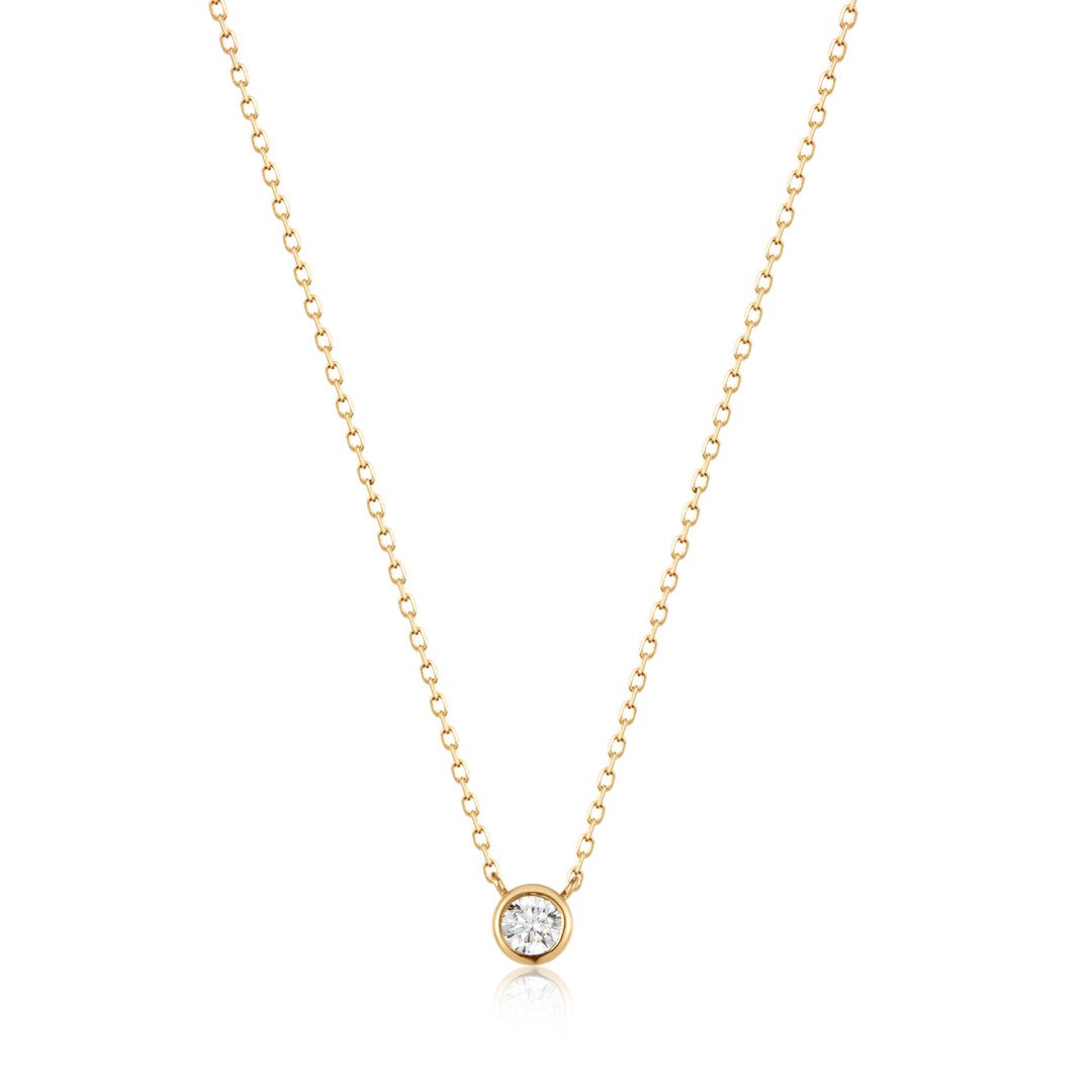 Round Lab-Grown Diamond Bezel-Set Necklace