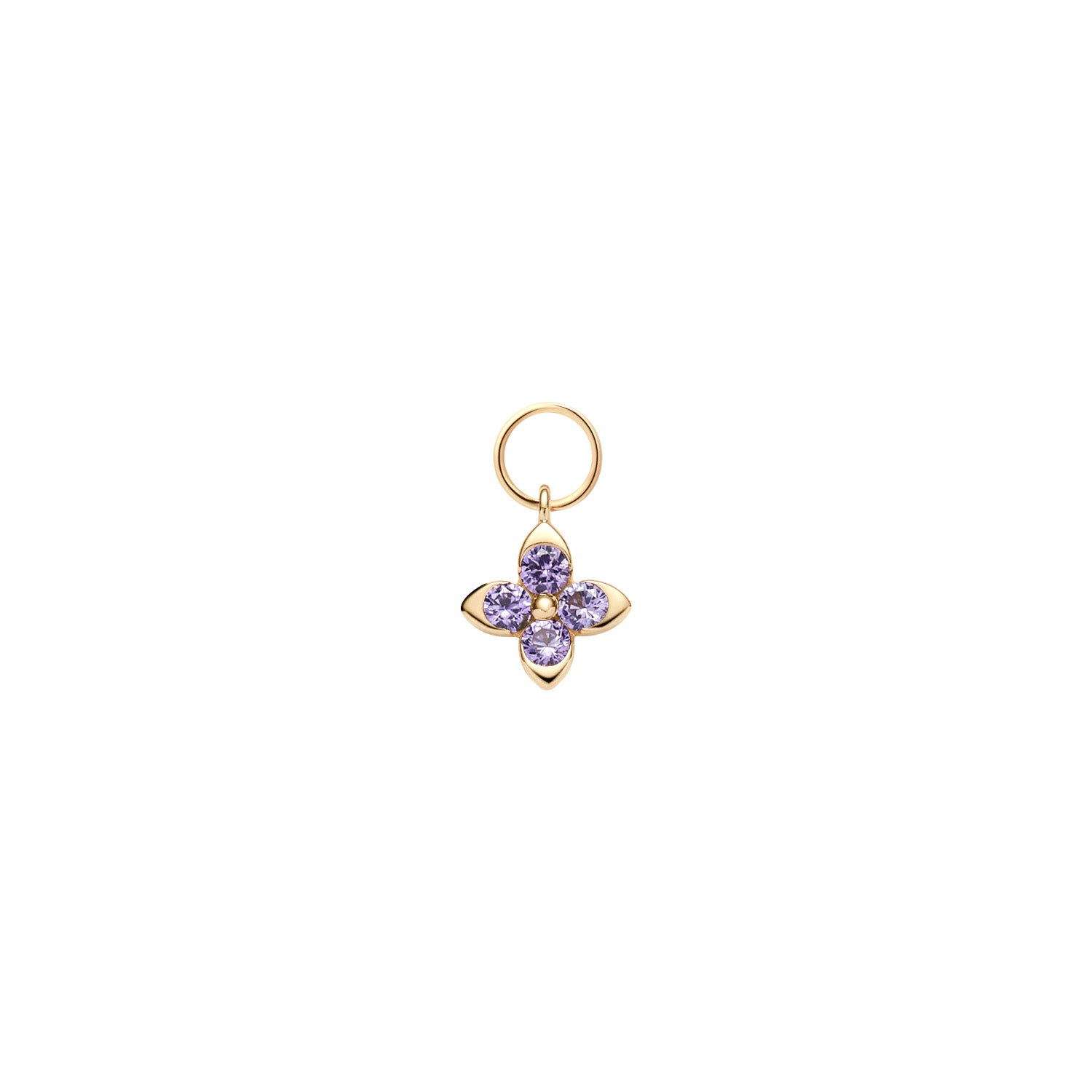 Floral Lab Sapphire Huggie Charms