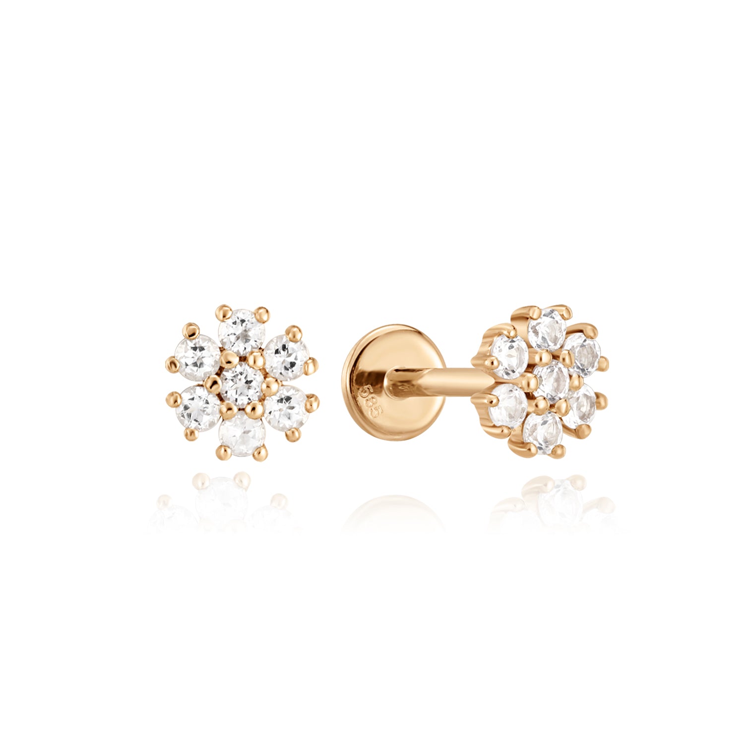Lab-Grown Diamond Cluster Flower Stud