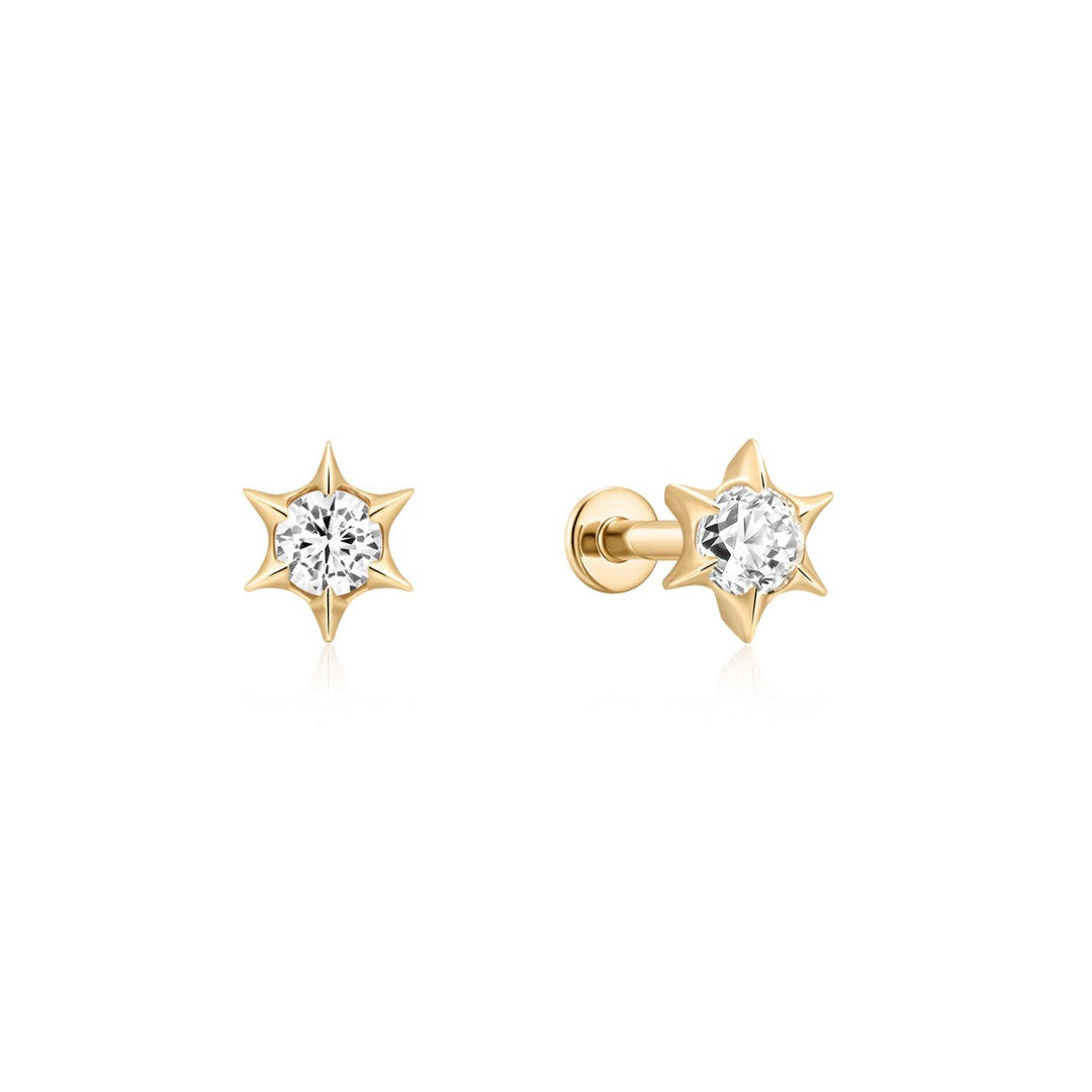 Lab-Grown Diamond Sunburst Stud