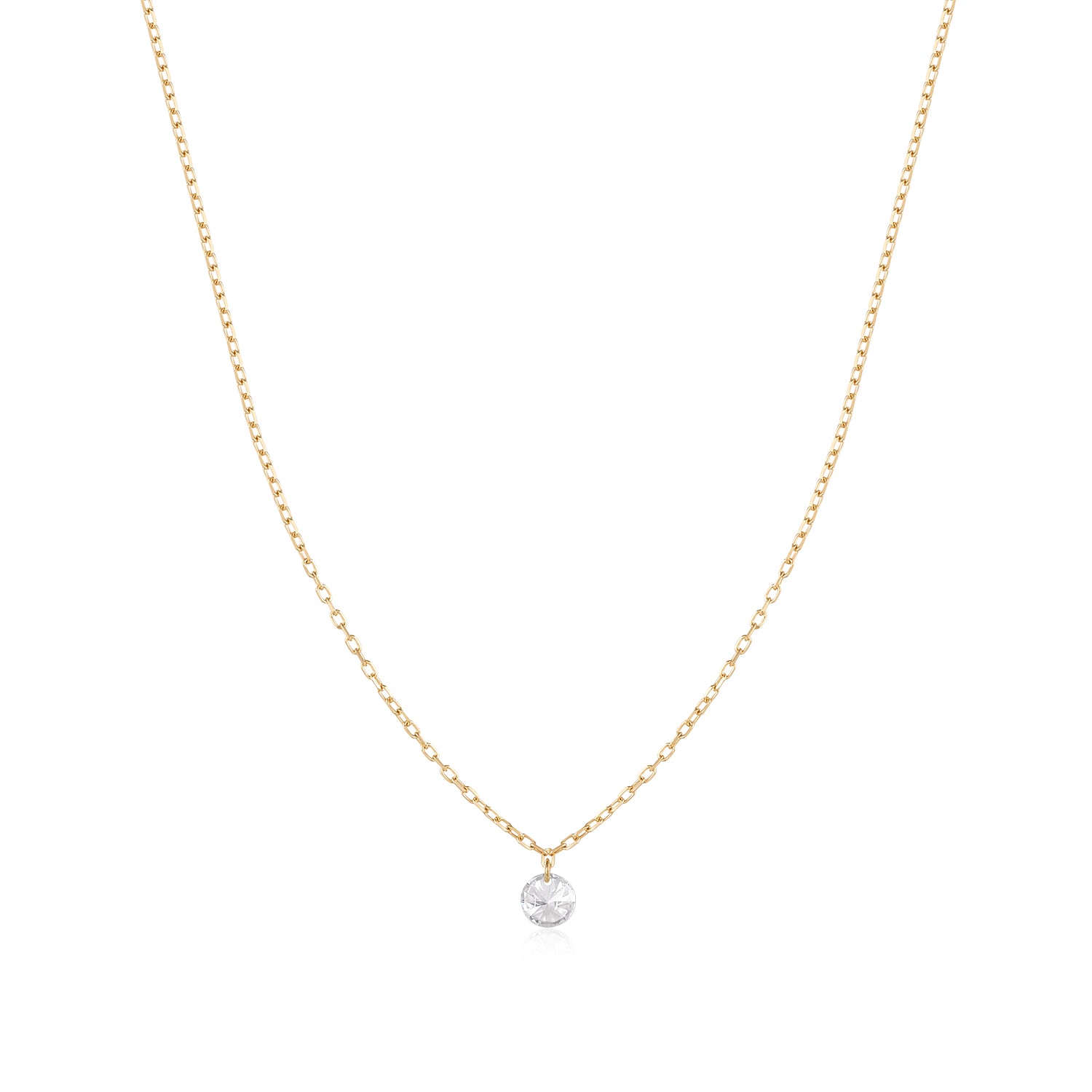 Floating Diamond Solitaire Necklace