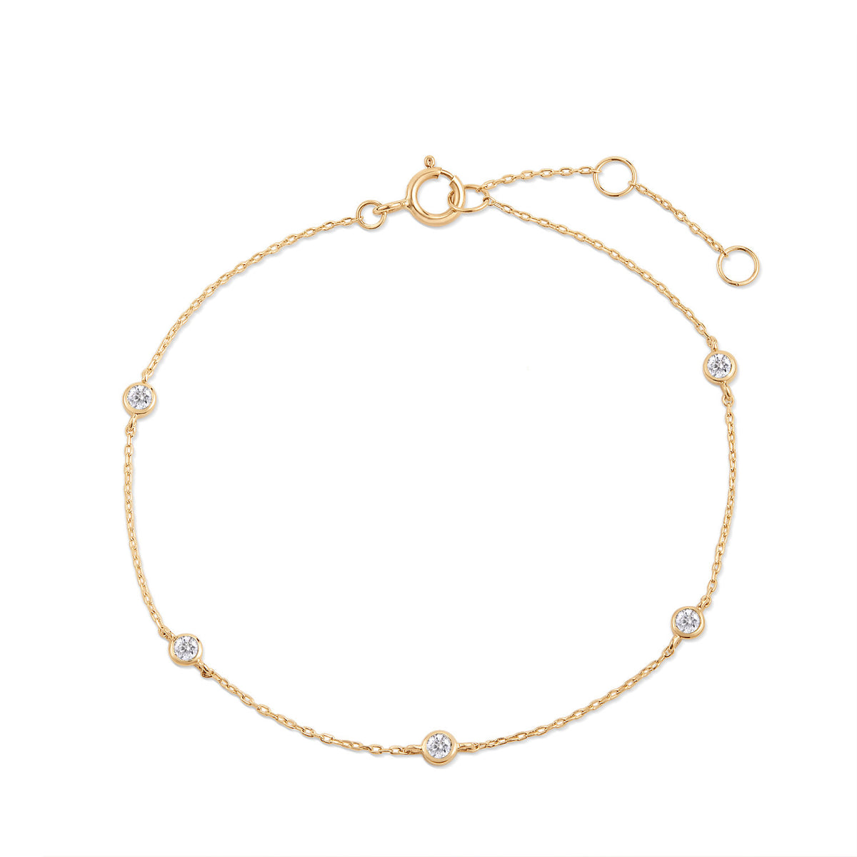 Birthstone Bezel Lab-Grown Diamond Bracelet — 12 Month Colors