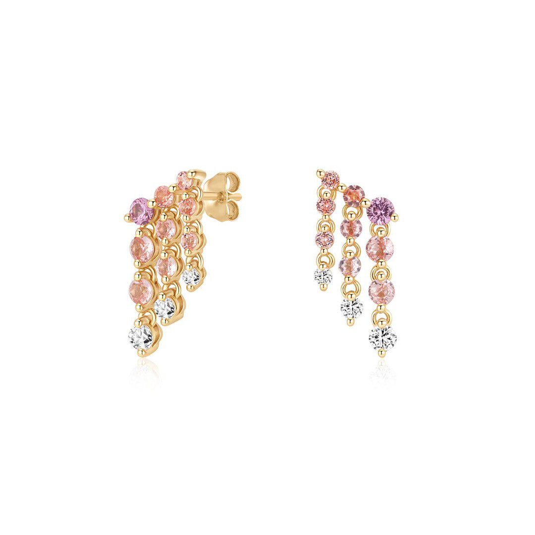 Lab-Grown Padparadscha Sapphire Drop Earrings