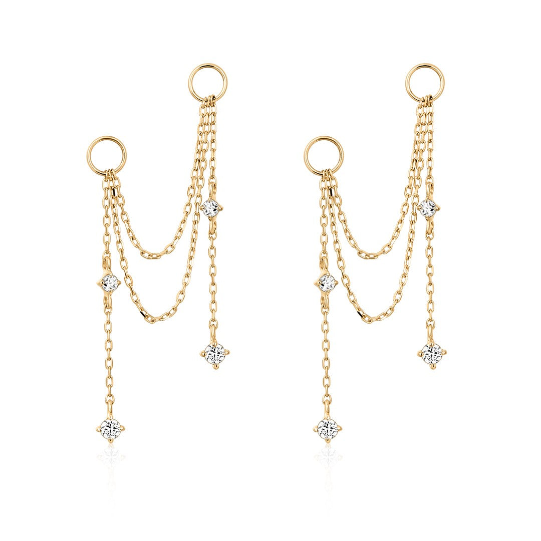 Double Chain Connector Charm with Lab-Grown Diamond