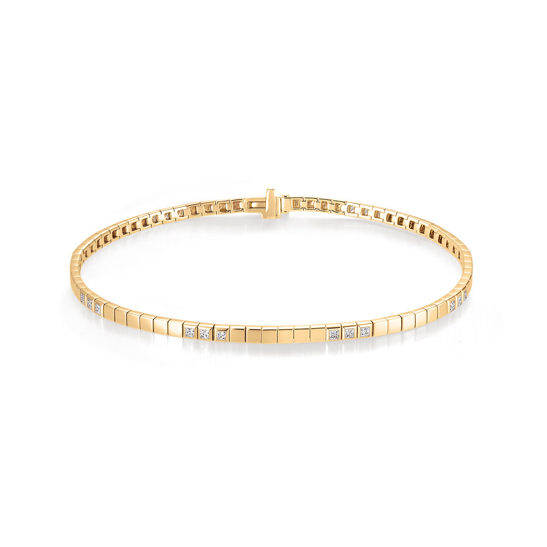 Geometric Diamond Link Tennis Bracelet