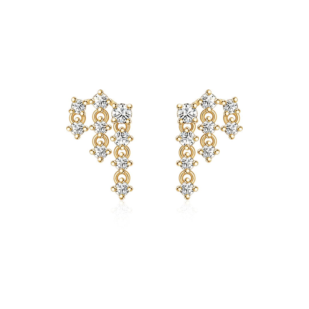 Cluster Round Lab Diamond Flat Back Stud
