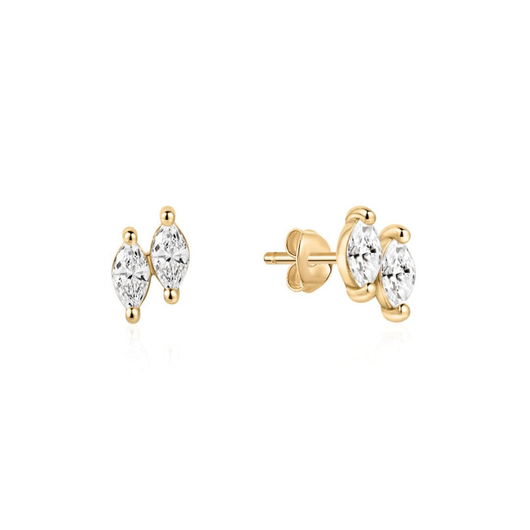 Paired Marquise Lab-Grown Diamond Stud Earrings
