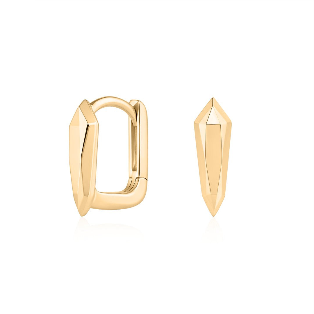 Geometric Spike Huggie Hoops