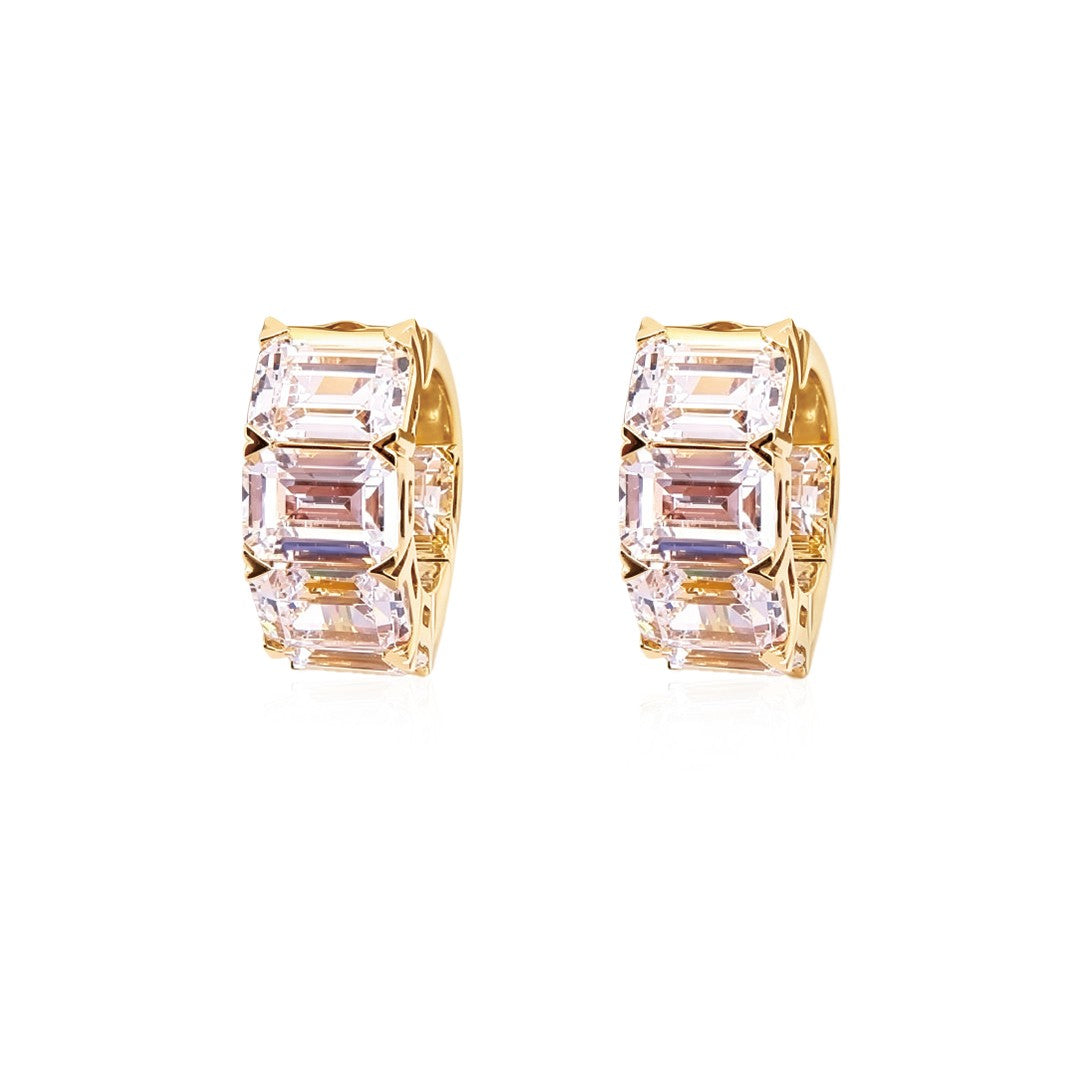 High-Carat Emerald Cut Diamond Hoops (Lab-Grown)