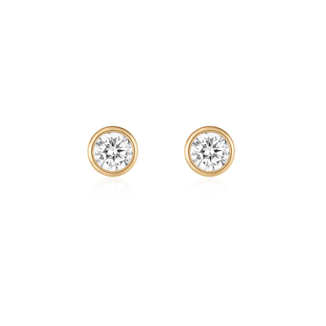 Essentials Bezel-Set Lab-Grown Diamond Flat Back Stud