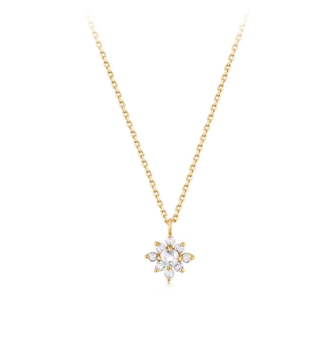 Round Lab-Grown Diamond Cluster Pendant Necklace