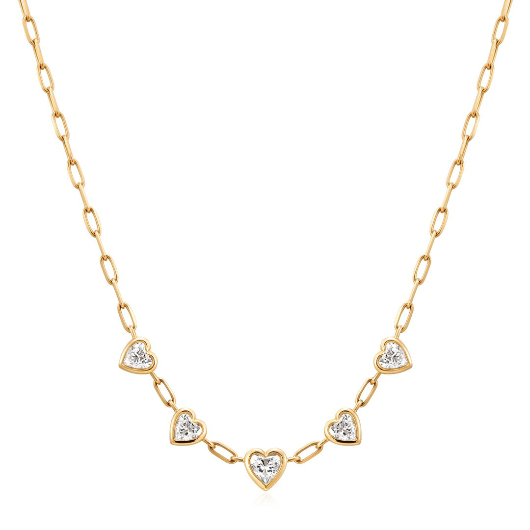 Heart Station Diamond Necklace