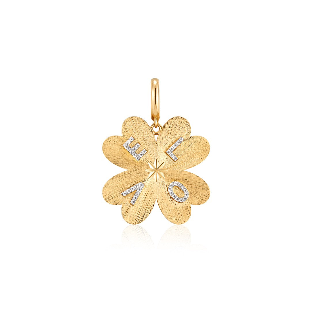 Lab-Grown Diamond LOVE Flower Pendant