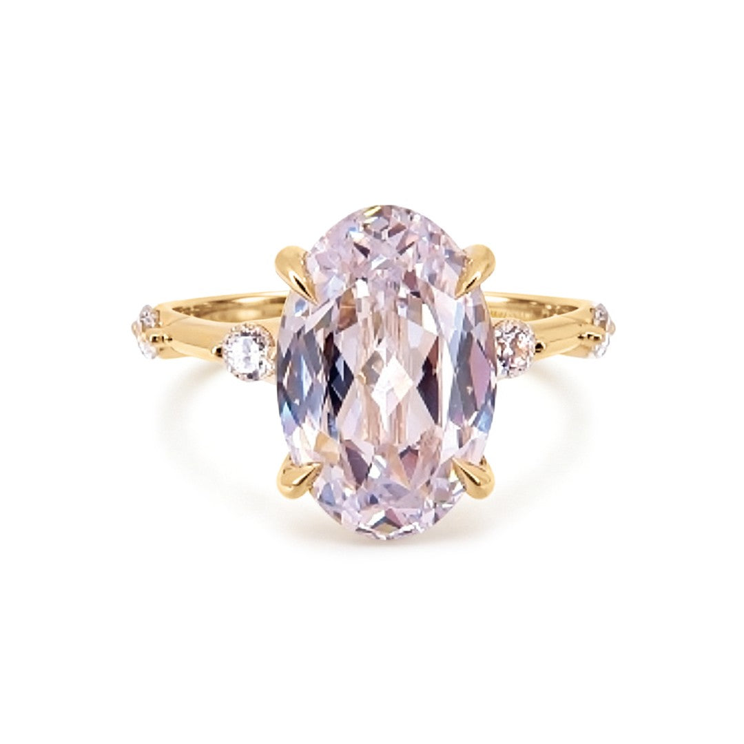Oval Lab-Grown Diamond Engagement Ring with Accent Diamonds