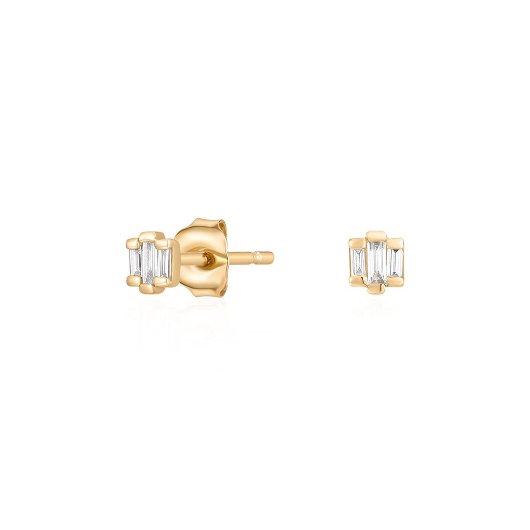 Baguette Lab-Grown Diamond Trio Stud Earrings