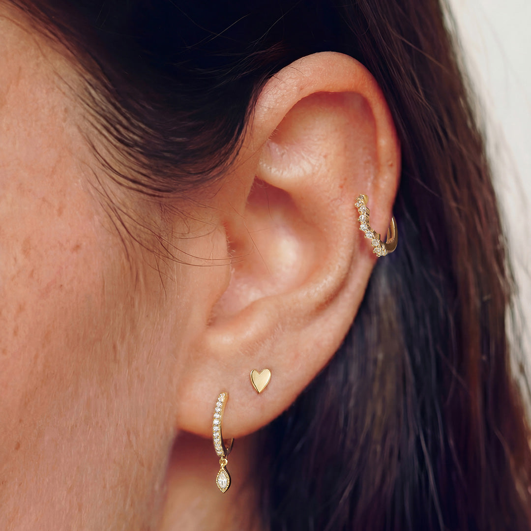 Round Lab-Grown Diamond Prong-Set Huggie Hoop Earrings