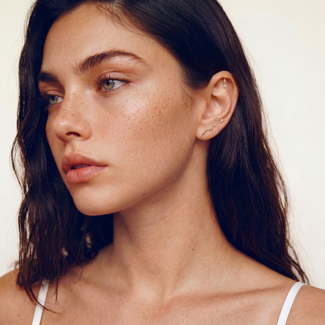 Lab-Grown Diamond Double Pear Drop Stud