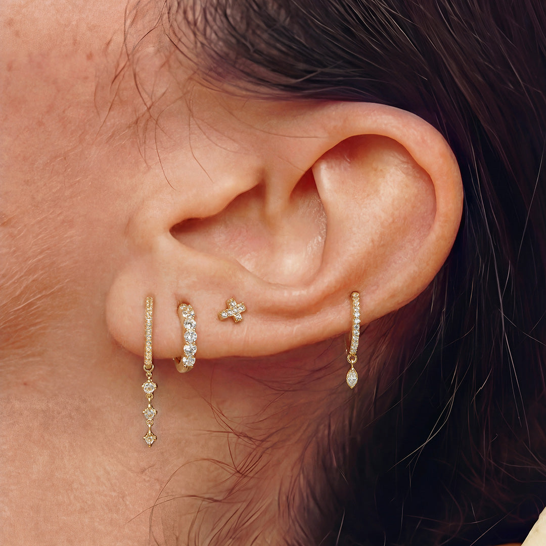 Classic Round Lab-Grown Diamond Pavé Huggie Earrings