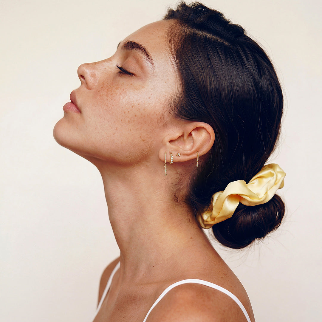 Classic Round Lab-Grown Diamond Pavé Huggie Earrings