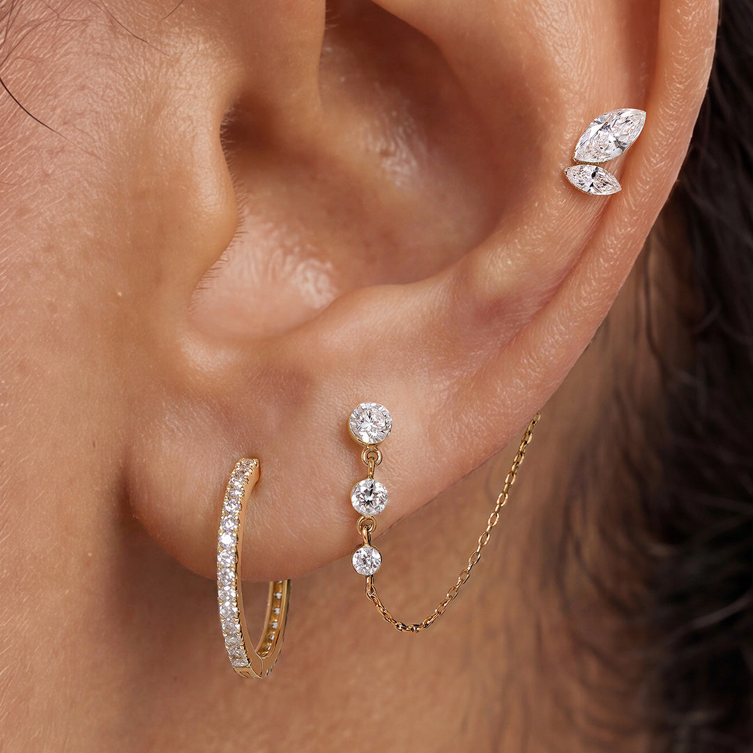 Micro Pavé Lab-Grown Diamond Huggie Hoops