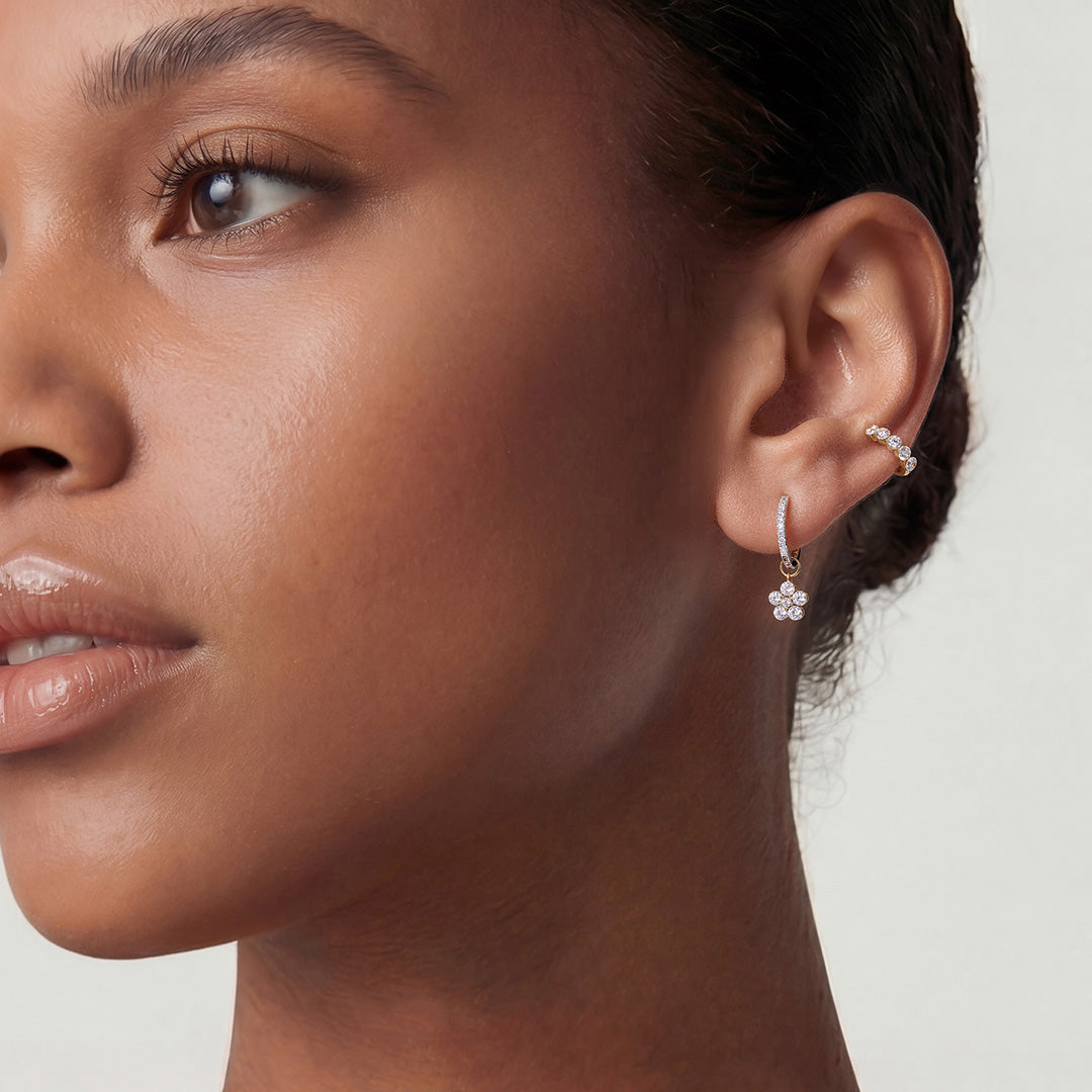 Micro Pavé Lab-Grown Diamond Huggie Hoops