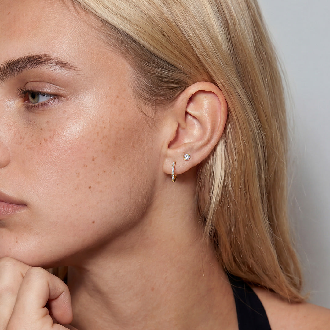 Pressure-Set Lab-Grown Diamond Stud Earrings