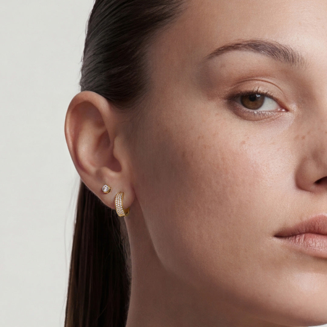 0.42ct Lab-Grown Diamond Bezel Stud Earrings