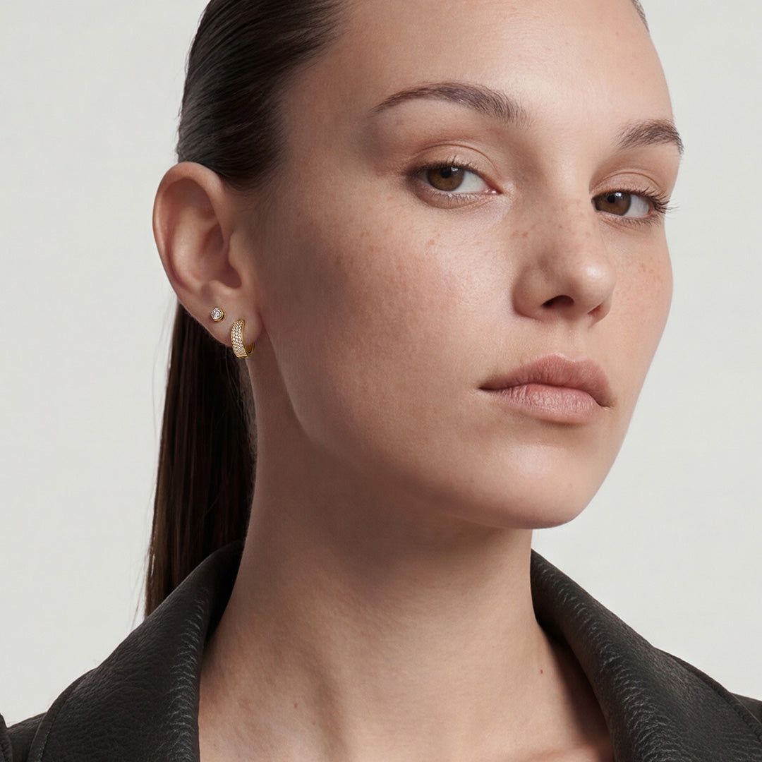 0.42ct Lab-Grown Diamond Bezel Stud Earrings